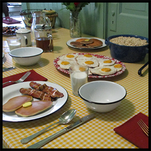 Men's Dining Room set for breakfast